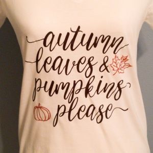 Autumn leaves and pumpkins please shirt